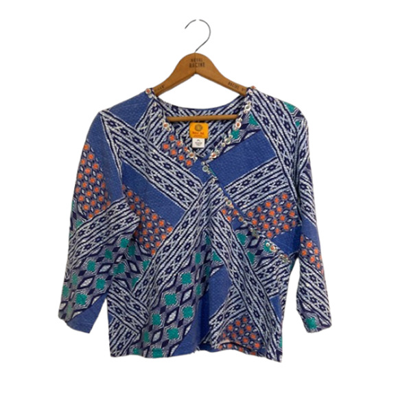 Azure Blue EMBELLISHED Blouse - Ruby Rd. Petite - Picture 1 of 9